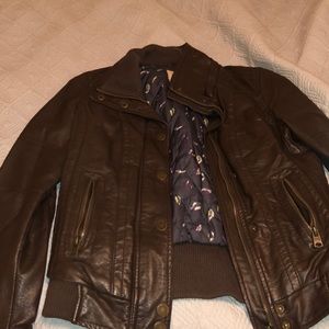 Brown leather jacket